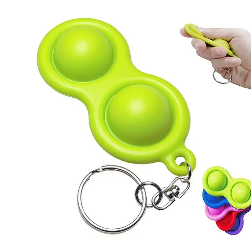 Gantungan Kunci Push Bubbles Fidget untuk Menghilangkan Stres dan Kecemasan, Terapi ADHD Autisme, Mainan Sensorik, Hadiah Ulang Tahun Anak