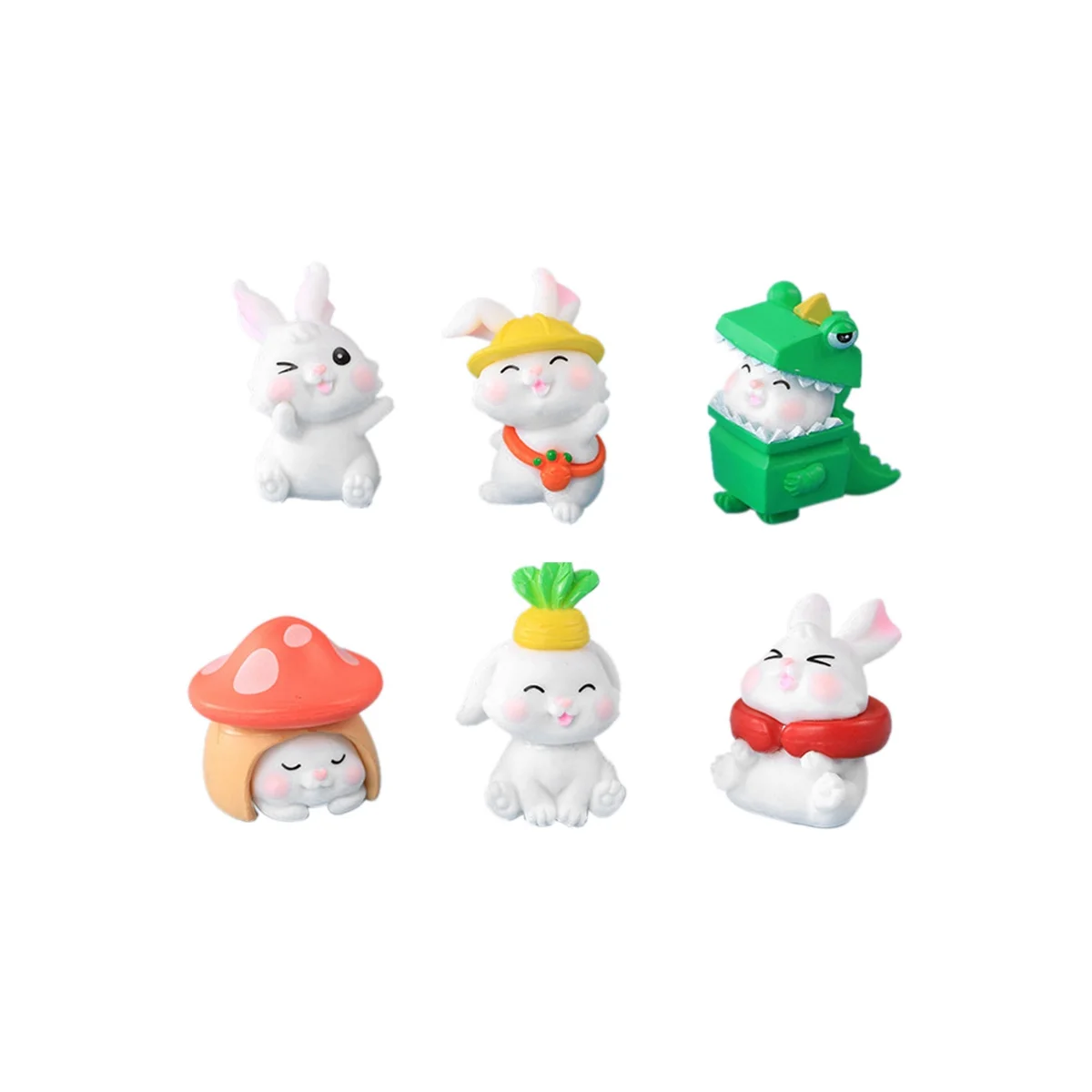 デスク、ミニチュア風景、カワイイアニマルオーナメントのための漫画のウサギの置物