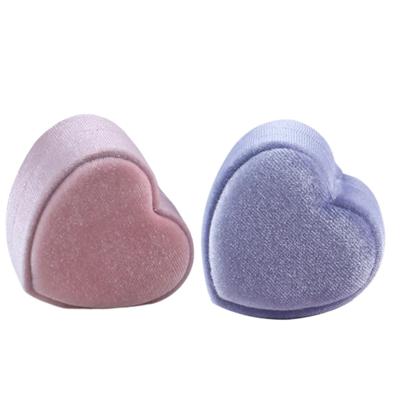 Soft Interior Heart Shaped Rings Handy Rings Container Box for Marriage Proposal Dropshipping