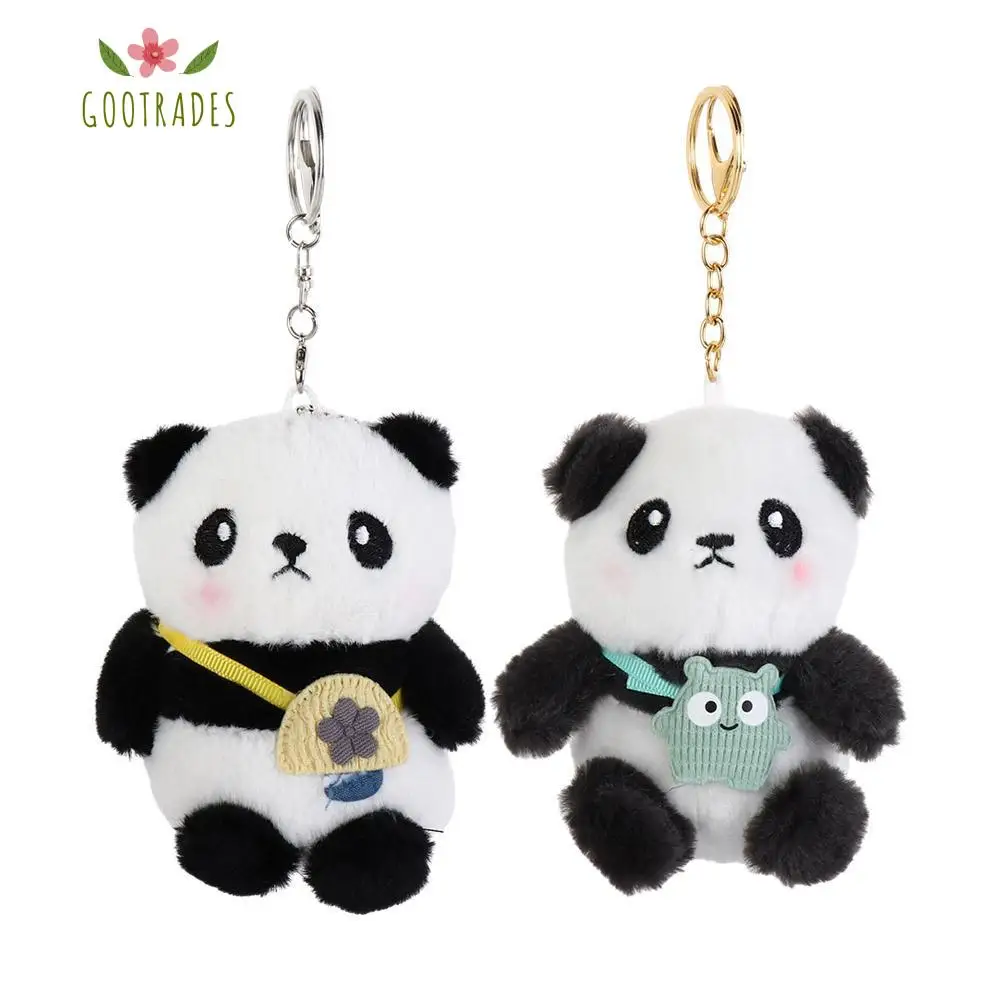 Delicate Plush Cute Panda Keychain Doll Korean Style Car Key Ring PP Cotton Female