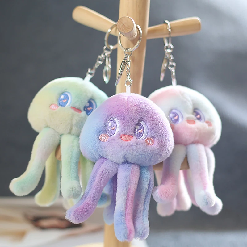 Peluche simpatico animale marino medusa polpo bambola portachiavi borsa decorazione ciondolo portachiavi ragazza borse portachiavi Kawaii portachiavi