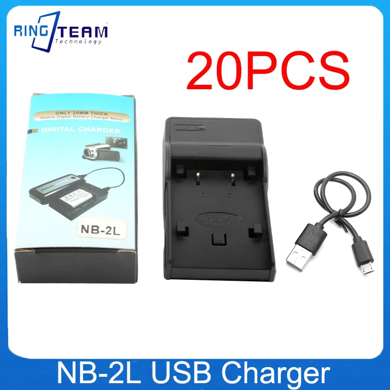 20PCS/LOTS NB-2LH NB2L NB-2L USB Charger for Canon EOS 350D 400D MD265 MV960 PowerShot G9 S70 S80 ZR950 ZR960 HG10 HV40 Battery