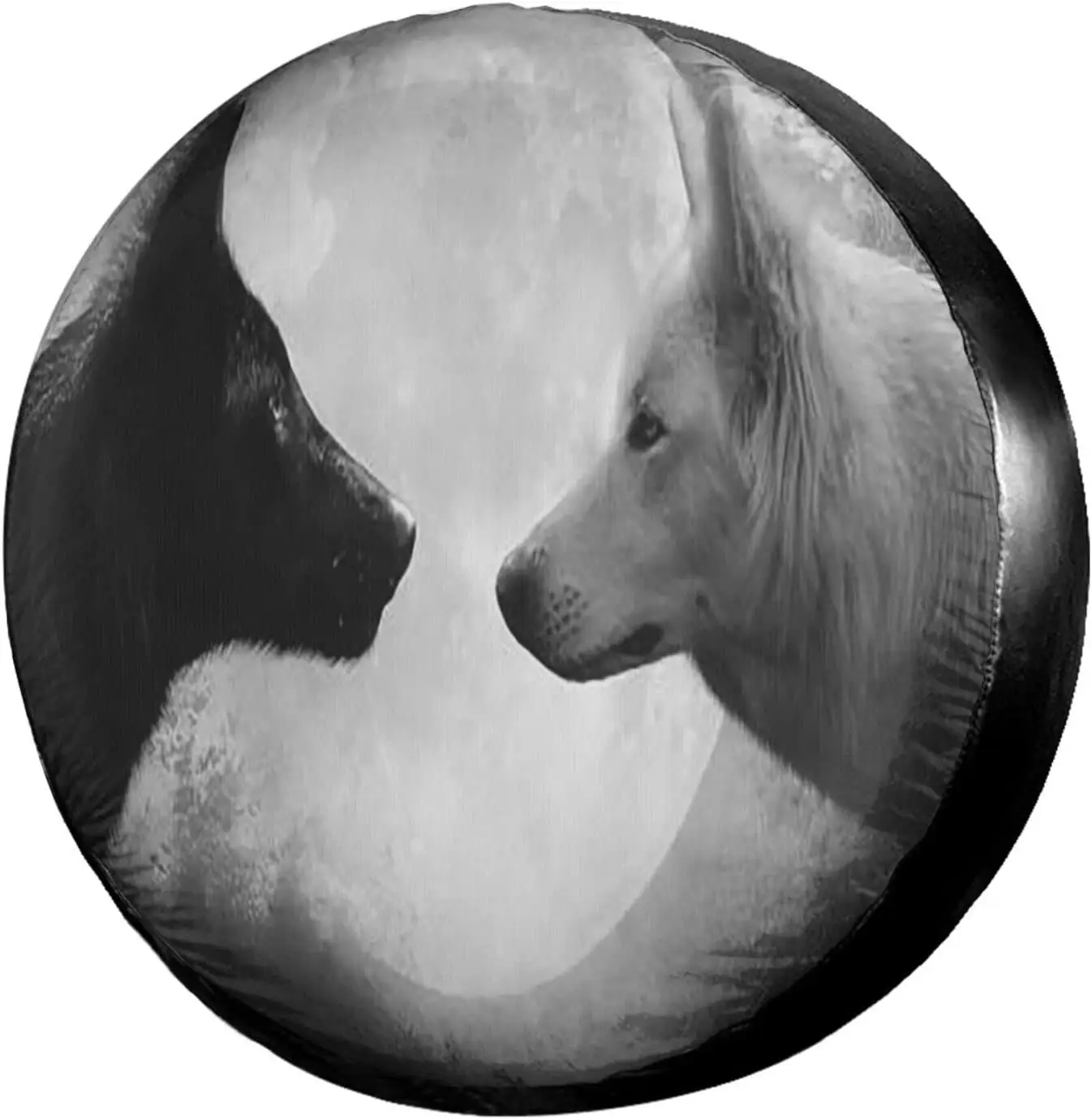 

Черно-белый чехол с изображением волка на всю Луну запасные покрышки из полиэстера солнцезащитные колпачки для колес для прицепа Rv SUV грузовика и многих транспортных средств