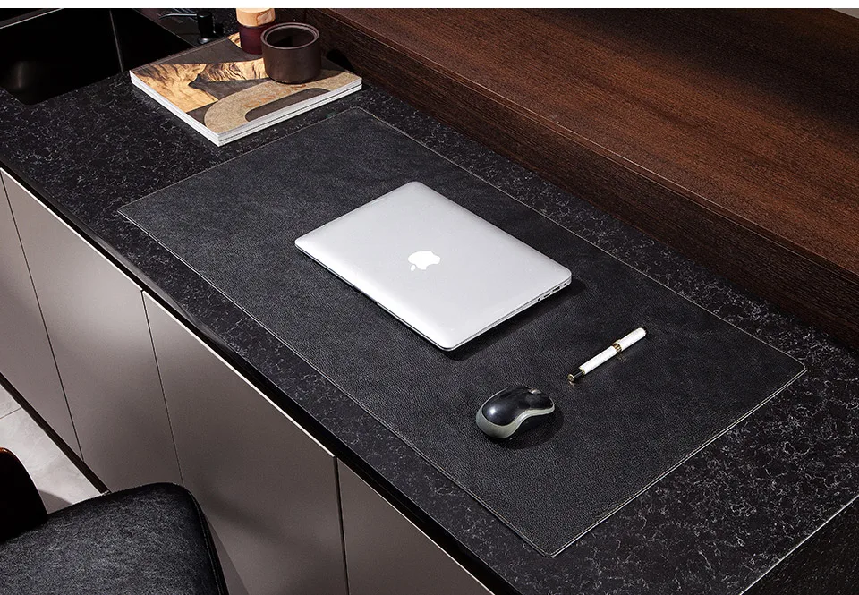 100% Genuine Leather Office Computer Table Mat Desk Study Desk Mat Large Mouse Pad Solid Color Desk Gaming Mice Pad For Laptop