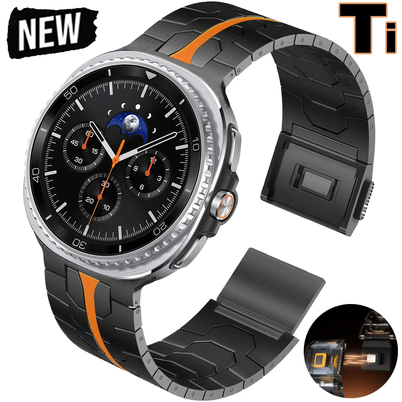 

Stainless Steel Strap for Samsung Galaxy Watch8 40mm 44mm 8Classic 46mm Titanium Band Bracelet for Galaxy Watch Ultra (2025)47mm