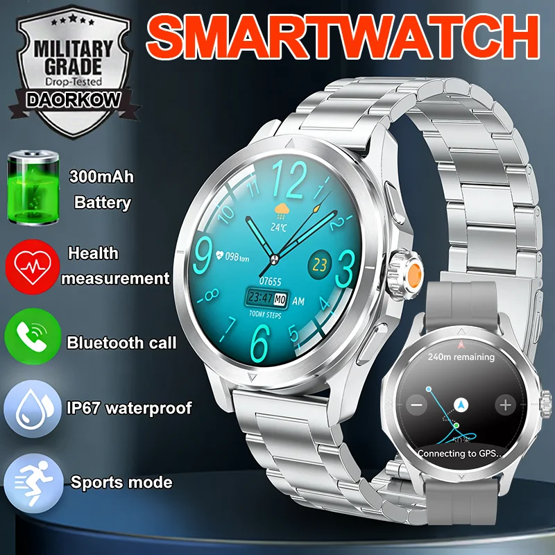 

New Compass Men's 5.0 Bluetooth Smart Call Watch Heart Rate Sleep Blood Pressure Monitoring Function Android IOS Smart Watch