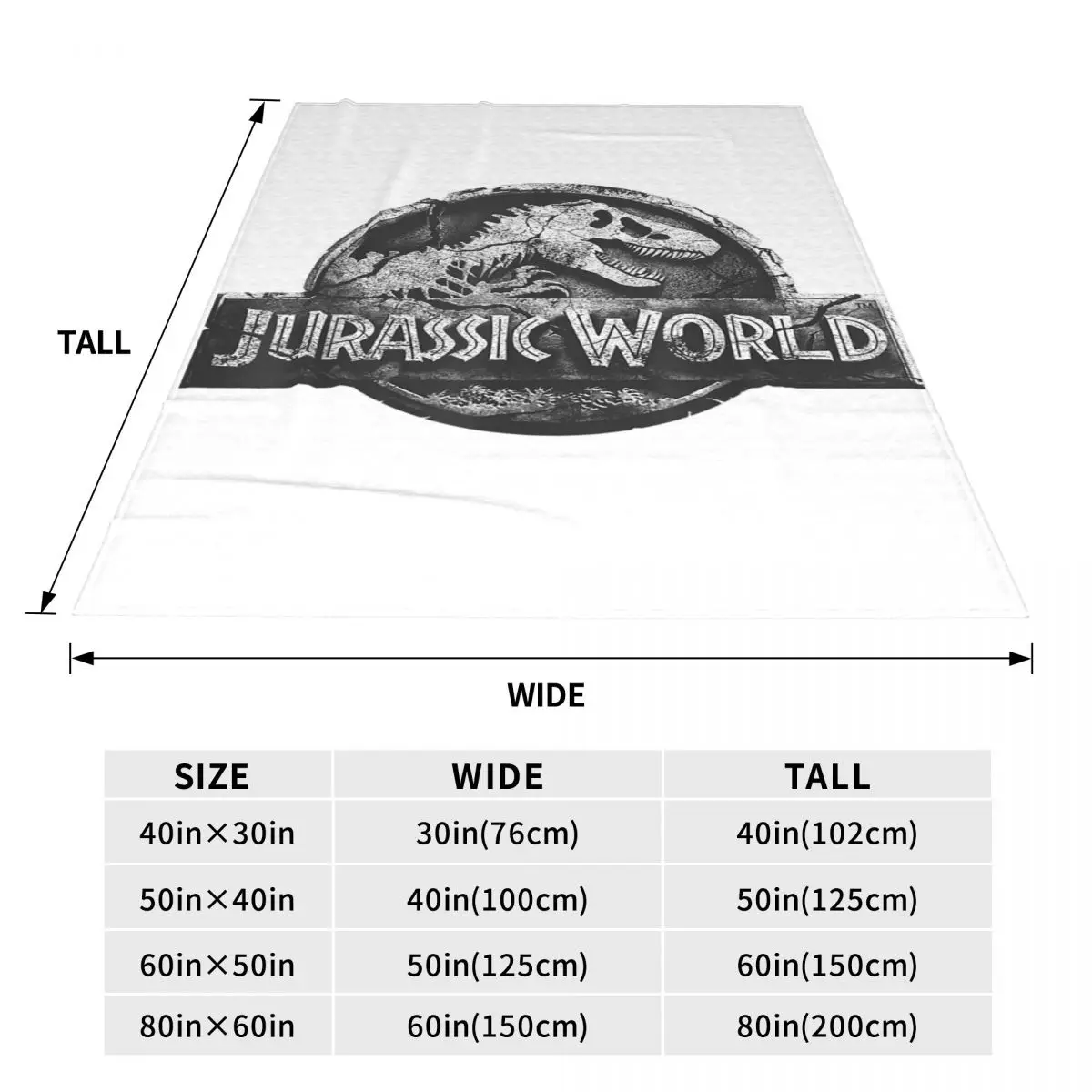 Jurassic World Logo Dinosaur Movie Blankets Flannel Sofa Throw Blanket Multi-function for  Bedroom Travel Throws Bedspread Quilt