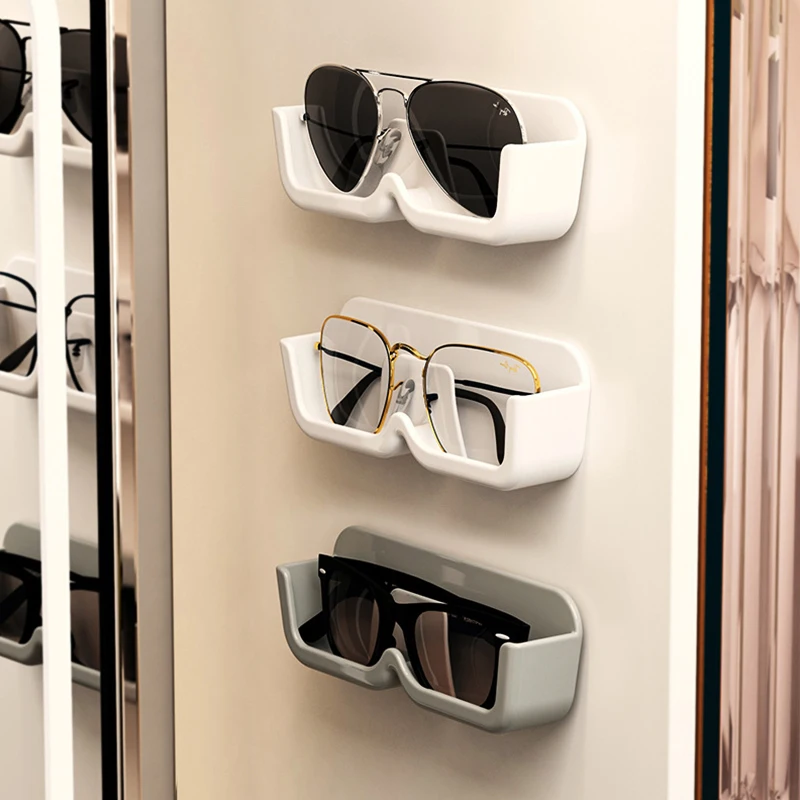 1PCS Eyeglasses Organizer Rack Wall Mounted Sun-glasses Display Holder Wardrobe Decoration Storage Box Sunglass Organizer