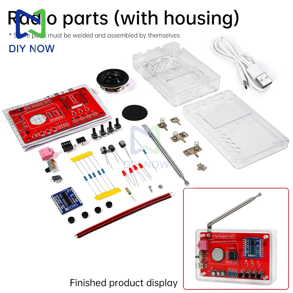 RDA5807 87-108MHZ وحدة راديو FM إلكترونيات لتقوم بها بنفسك عدة أجزاء ممارسة اللحام بسيطة/شاشة ديجيتال مايكرو USB راديو لتقوم بها بنفسك أجزاء #2