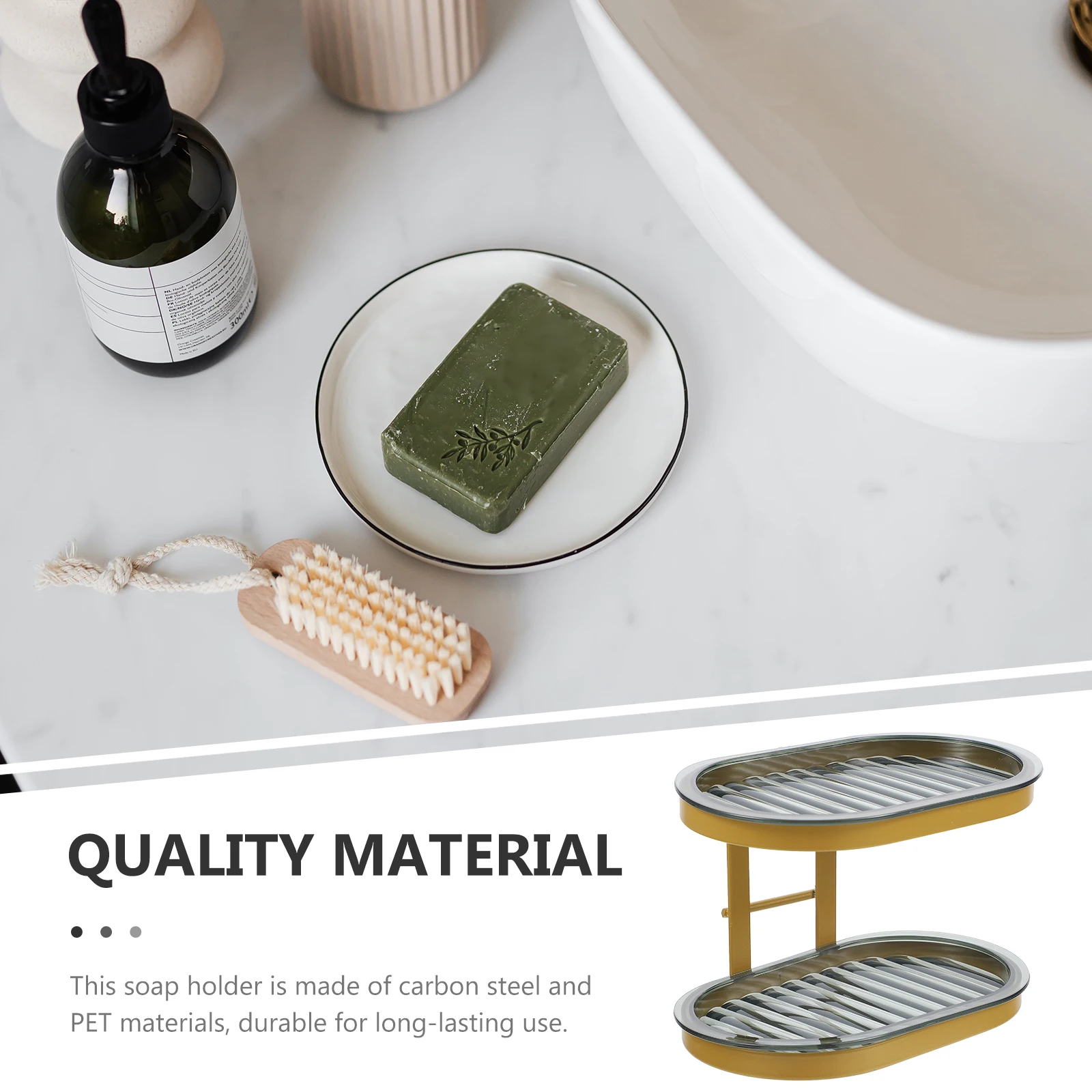 

Soap Disc Storage Rack Dish Sponge Holder for Sink Tray Shower Stand Double Layer