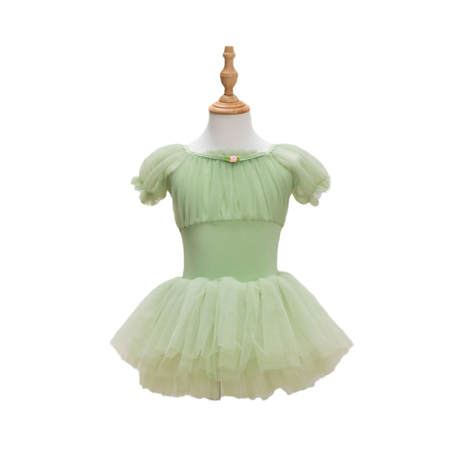 green princess tutu Ballet woman leotards Girl clothing mesh bodysuit women Dance wear ballet tutu Chiffon skirt Line dance