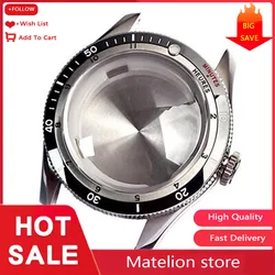 40mm Double Bow Sapphire Glass Watch Case Fit NH34 NH35 NH36 2824 Ceramic Bezel