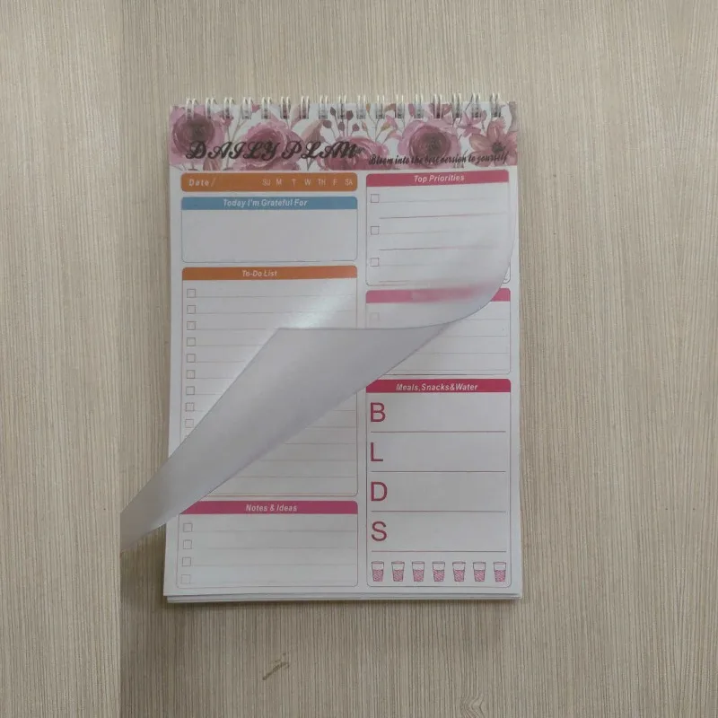 

2024 English Practical New Day Plan Hot Selling Note Book DAYLY PLANER Can Tear Schedule Trip Message Reserve Record