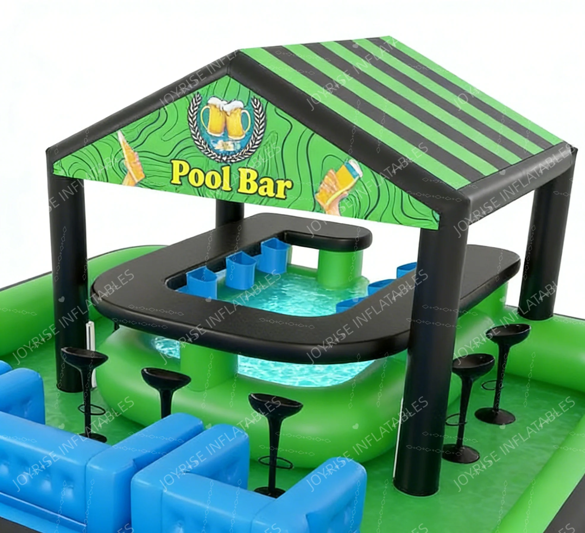 Commercial Backyard Party PVC 0.9 mm Thick Eco-Friend UV Resnt Infla Pool Bar For Adults & Kids