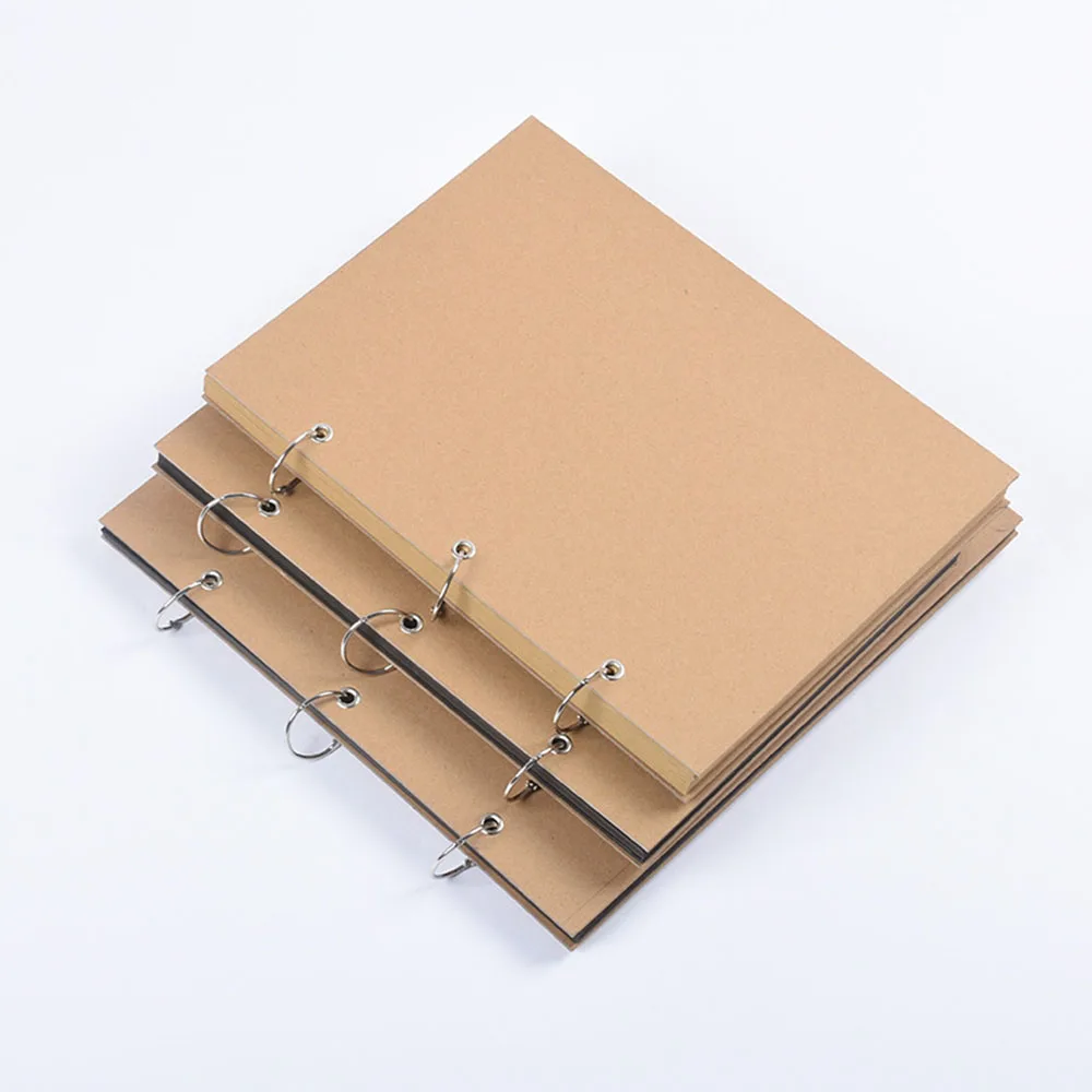 ​A4 Loose-leaf DIY Photo Album Kraft Paper Couple Baby Souvenir Book Large Drawing Book Thickened Hard Cover Can Add Inside Page