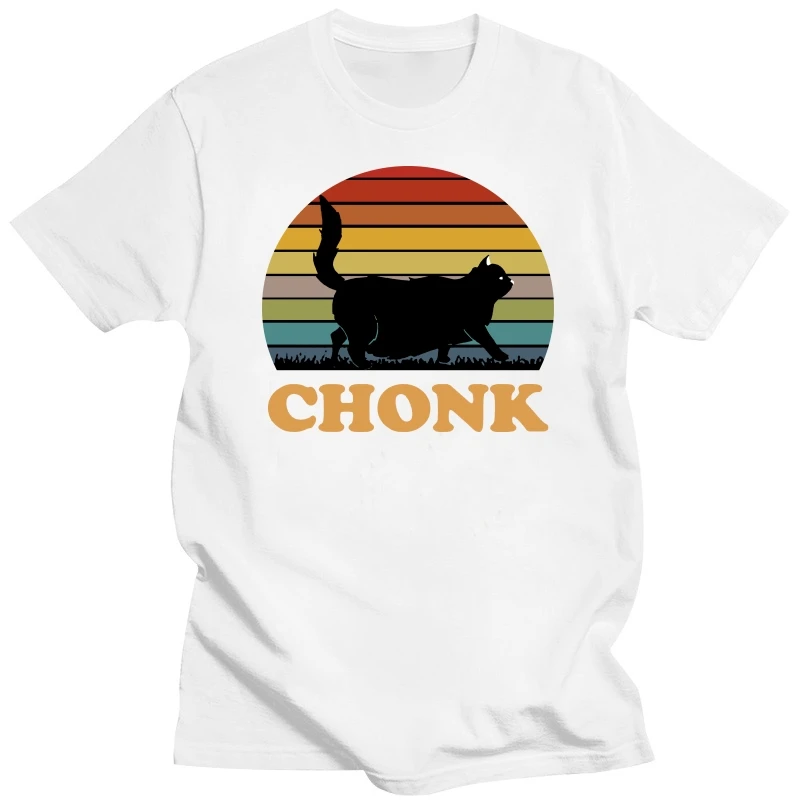 2020 fashion Funny Chonk Scale Cat Meme T-Shirt Retro Vintage Cat Lover Cat Mom XS-3XL