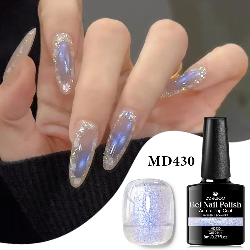 8 مللي أورورا معطف فوقي لتقوم بها بنفسك مسمار الفن لوازم هلام لتصميم مانيكير UV LED نقع قبالة طويلة الأمد الورنيش مثالية لصالون المنزل #1