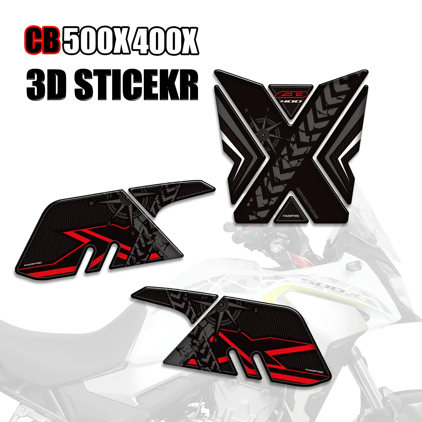 

Fit Honda CB 400 500 CB400 CB500 X Tank Pad Side Grips Gas Fuel Oil Kit Knee Adhesive Stickers Decals Protector