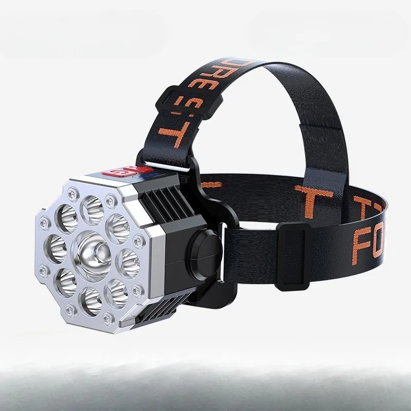 Outdoor headlamp Head-mounted, super bright long-life flashlight Fishing lamp Electric display lighting Miner lamp