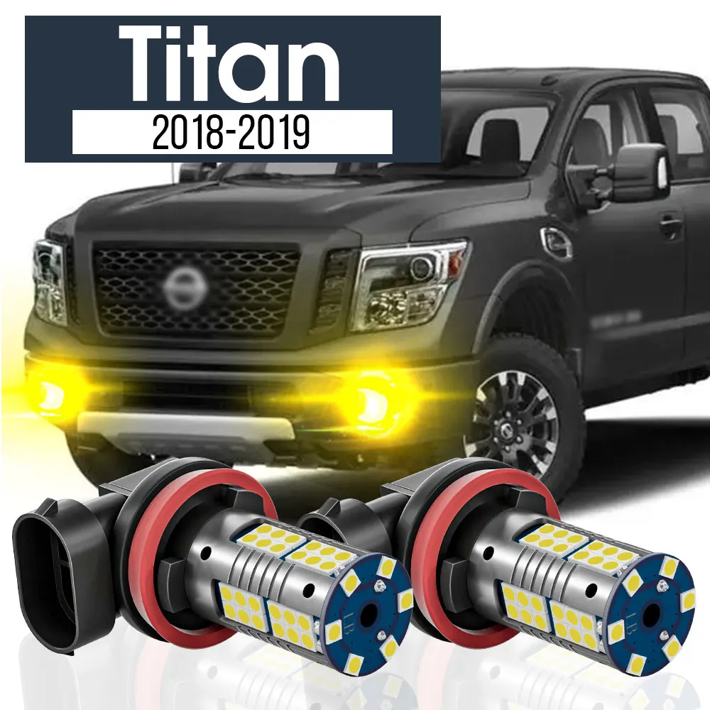 

2pcs LED Fog Light Lamp Blub Canbus Accessories For Nissan Titan 2018 2019
