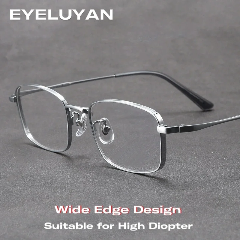 

EYELUYAN Pure Titanium Classic Glasses Frame Men Fashion M Size Full Rim Square Optical Eyeglasses Frame X15339T