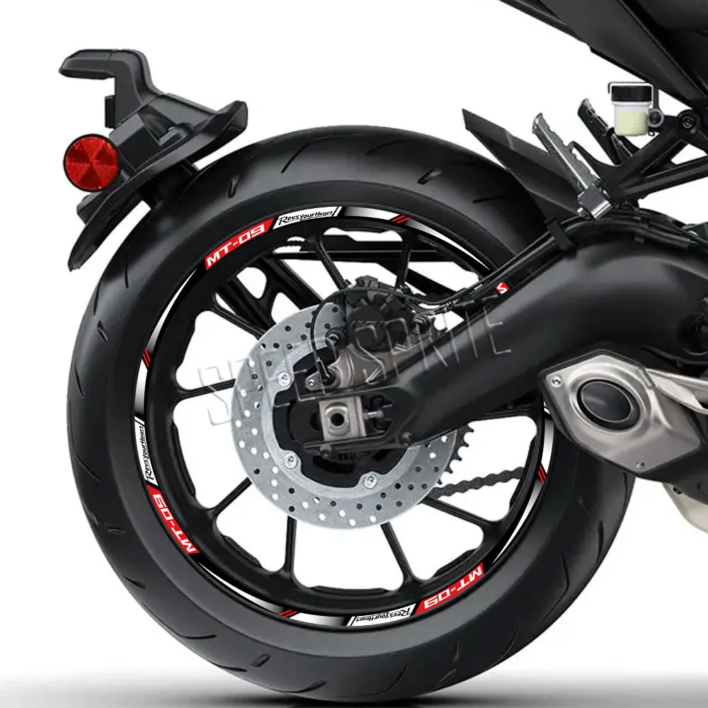 For MT09 MT-09 mt 09 Reflective Motorcycle Accessories Wheel Sticker Hub Decals Rim Stripe Tape
