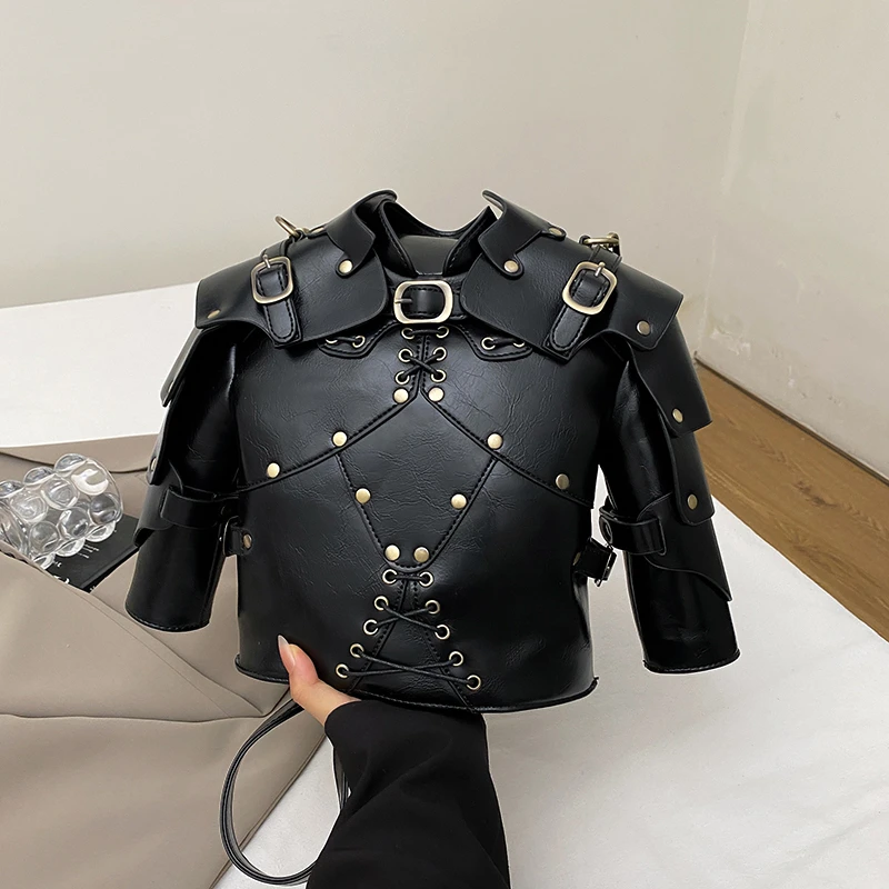 

European Brand Design Chain Motorcycle Bags Women Clothing Shoulder Rivet Zipper Jacket Bag Messenger Bag Women Leather Handbags