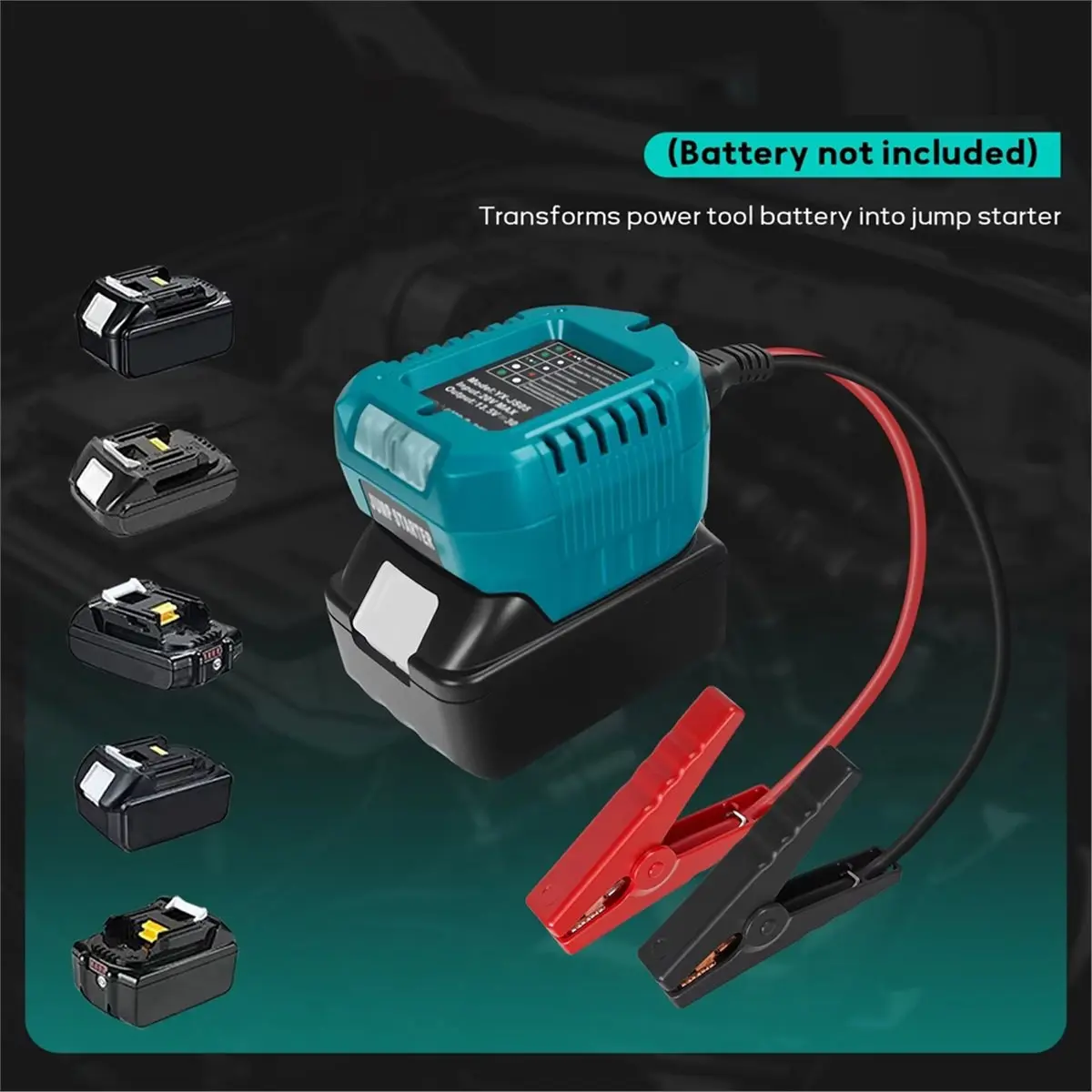 Reliable- Car Jump Starters Adapter for Makita 18V Lithium Battery Booster Car Cable Emergency Power with Clip Auto Accessories