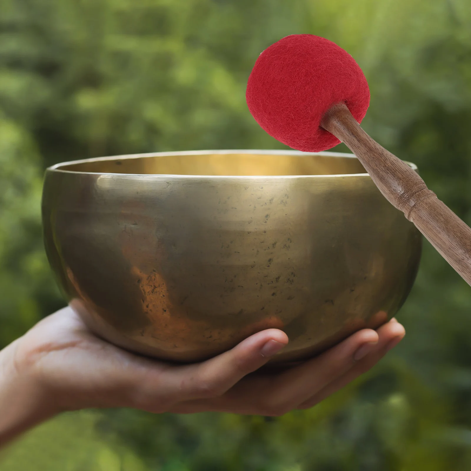 

Buddha Sound Bowl Knocking Stick Wooden Energy Drum Small Crystal Striker Wool Felt