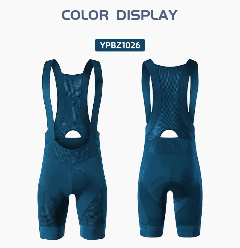 YKYW Herren Pro Team Trägerhose Sommer Outdoor Atmungsaktive Fahrrad-Sportbekleidung Tights Blau Grau Trägerhose 6 Stunden – Detail 10