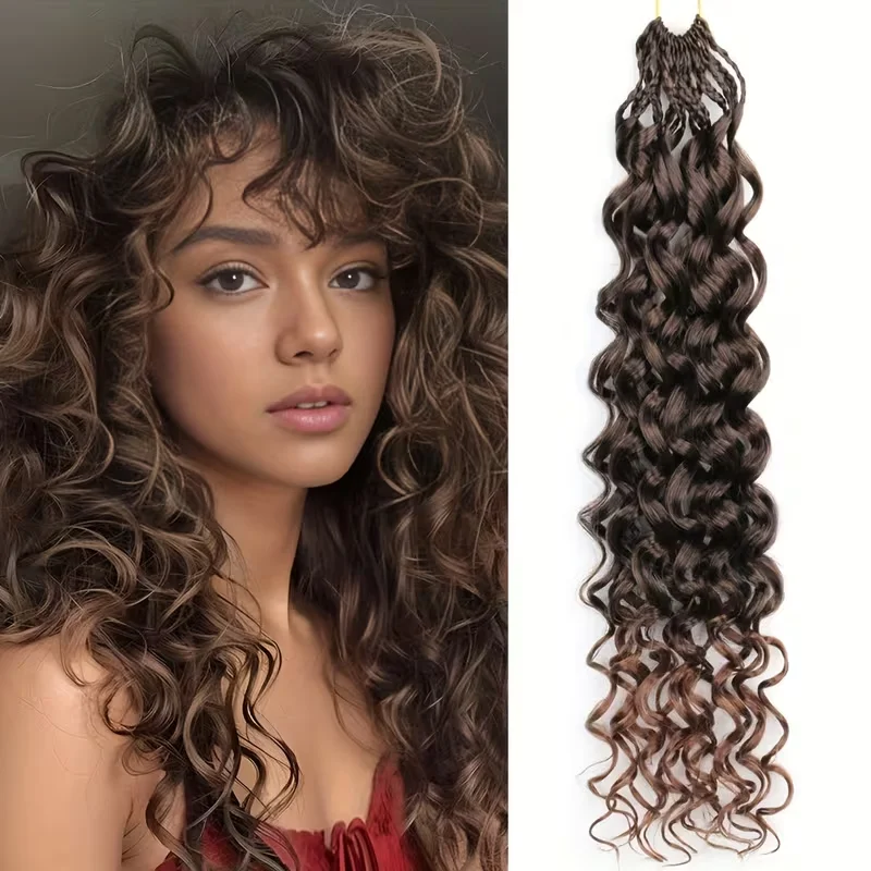 14/18Inch Gogo Curl Crochet Hair Pre Looped Ocean Wave Braiding Hair Extensions Soft Bouncy Synthetic Afro Curls for Women Girls