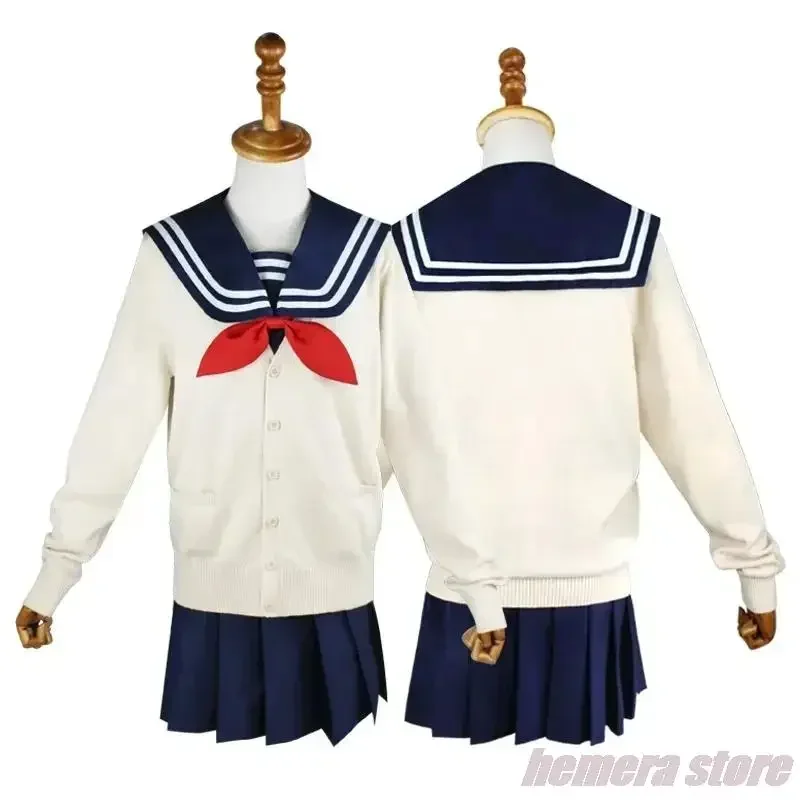 A Anime My Hero Academia Himiko Toga Cosplay Costume JK Uniform Skirts Sweater Coat Halloween Christmas Clothes Women Girls