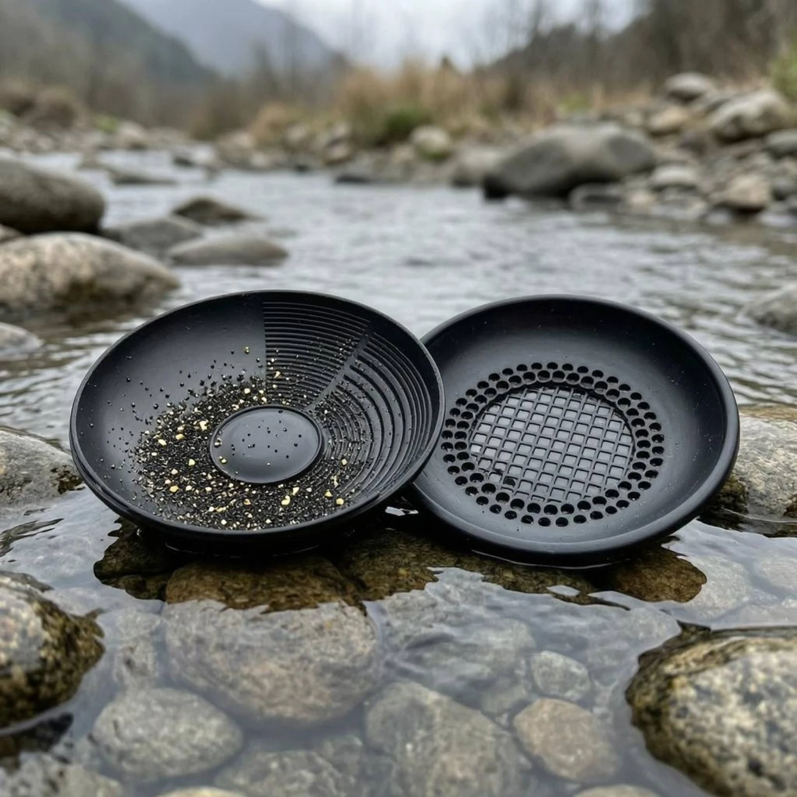 Manual Gold Panning Set Perforated Gold Pan Set Prospecting Pan Kit 35 Cm PP Plastic