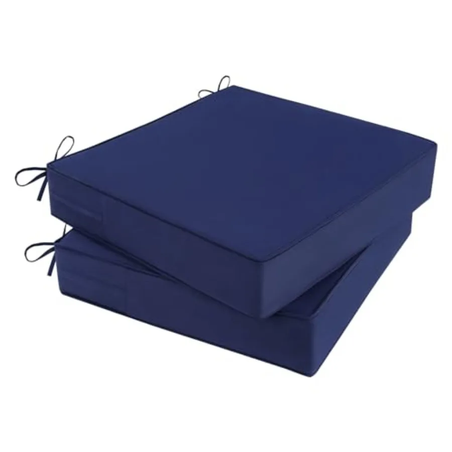 Outdoor Chair Cushions ch Waterproof Patio Furniture Cushions Set of 2 with Ties and Handle 3 Year Color Fastness Square Replac