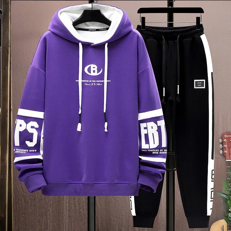 Men Tracksuit Sweat Suits Mens Set 2 Piece Hoodie+Pants Suits Hip Sweatpants Hop Fashion Streetwear Sports Clothing Sets