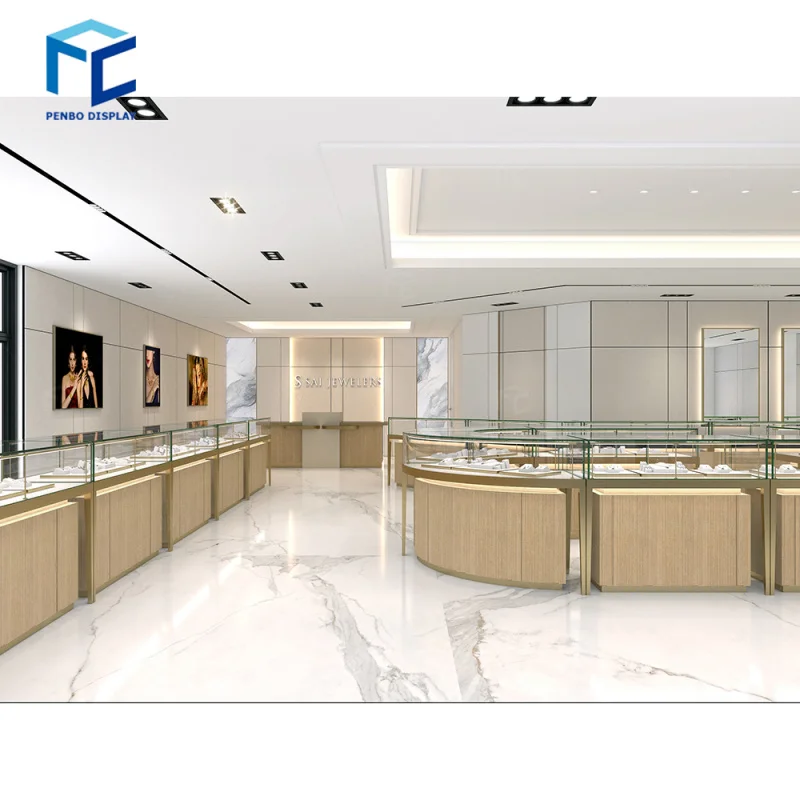 

2025customized.Fine Jewelry Shop Mall Decoration Jewelry Kiosk Display Showcase Design Furniture Jewellery Store Design