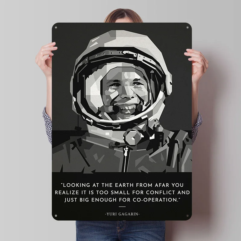 

The First Spaceman Metal Poster Custom Wall Art Retro Vintage Tinplate Signs for Man Cave Decoration Bedroom Home Decor Items