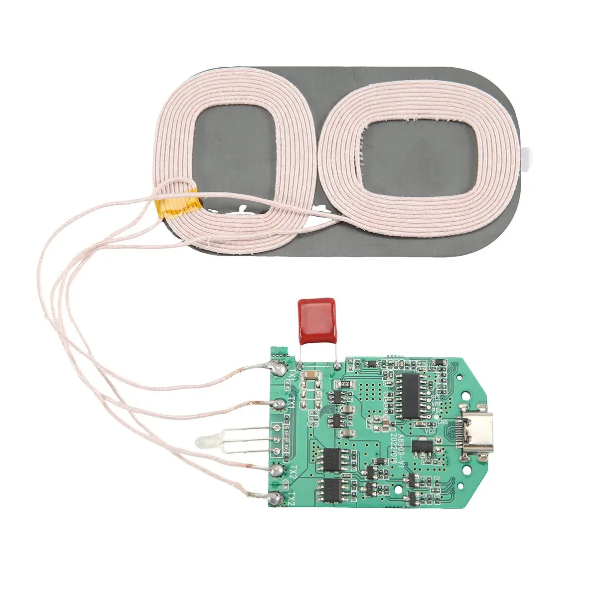 Y14A 15W Dual-Coil-Wireless-Lademodul, kabelloses Ladegerät, PCBA, Mehrzweck-Wireless-Ladegerät für Zuhause und Auto, kabelloses Lade-Motherboard