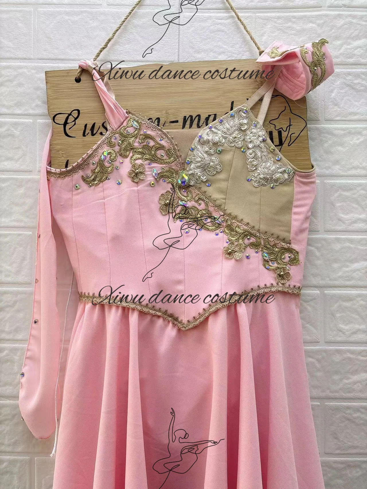 Fast Delivery Custom Size Custom Color Kids Girls Performance Wear Contemporary Pink Lyrical Ballet Dress