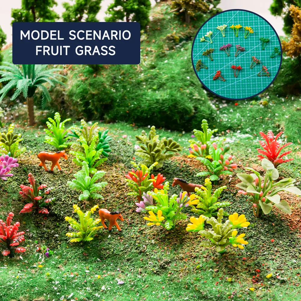 Simulation ABS Grass Plant Model Diy Train Railway Building Sand Table Scene Layout Materials Diorama Kits 50Pcs/100Pcs