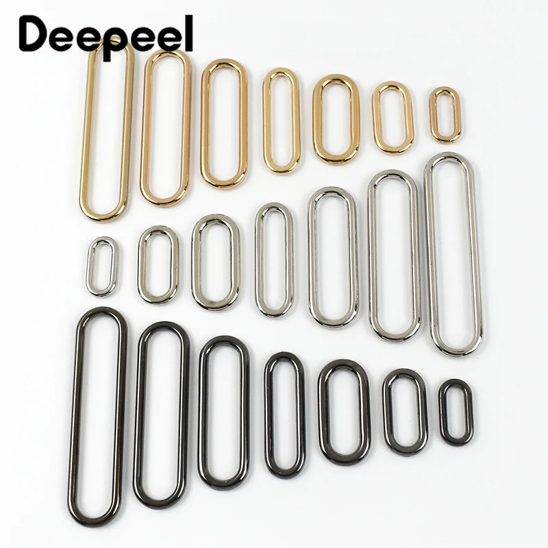 10Pcs Deepeel 15-60mm Metal O Ring Belt Buckle Oval Loop Clasp Bag Strap Shoes Webbing Garment Adjust Buckles Sewing Accessories