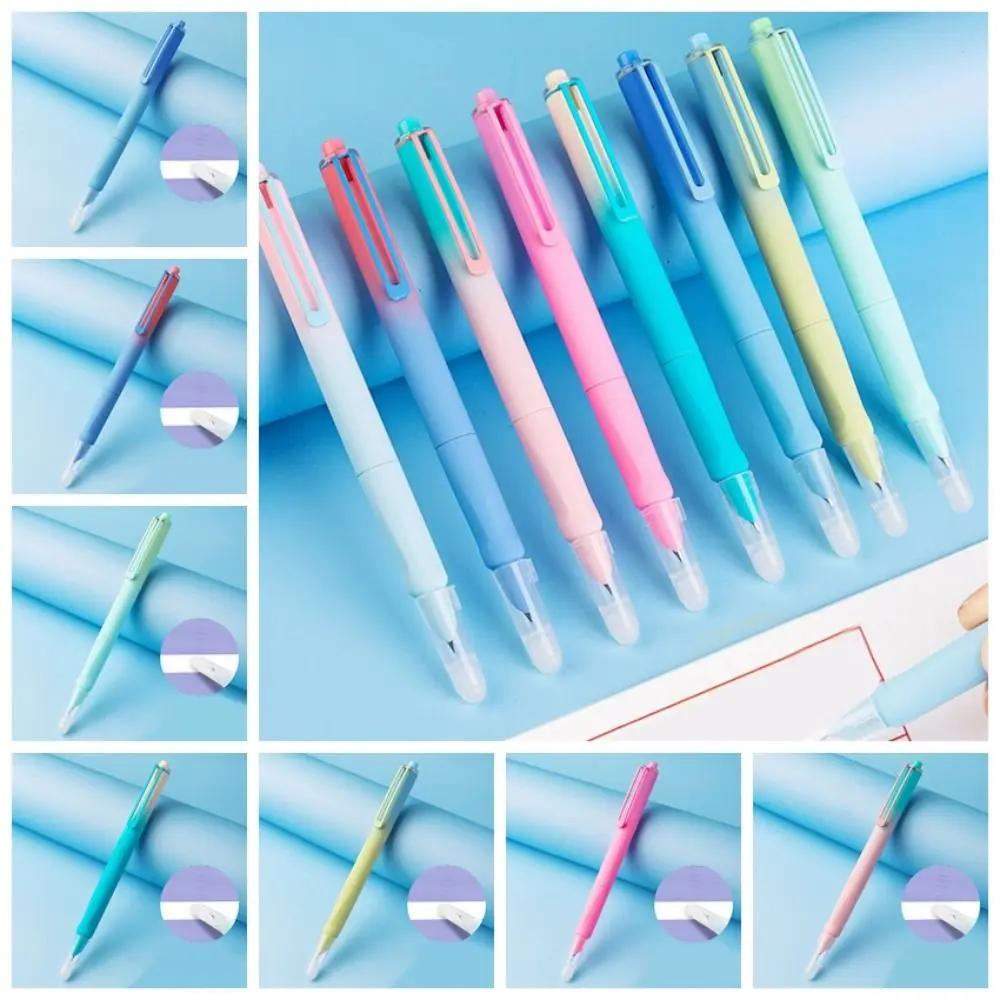 

Replaceable Ink Capsule Thermal Erasable Fountain Pen Posture Correction Magic Pen With Eraser Press Fountain Pen Morandi color