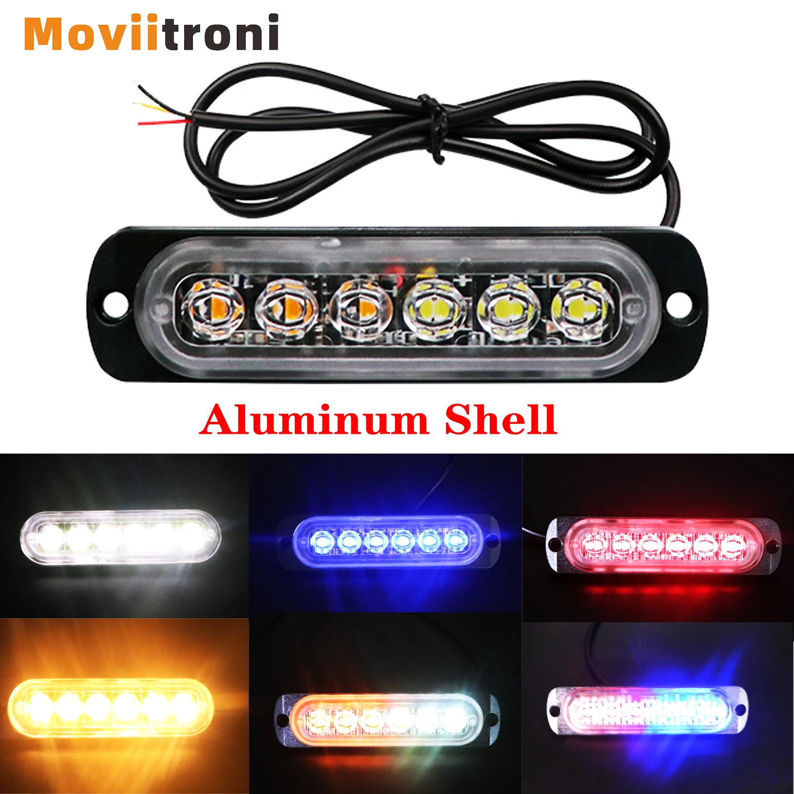 

6 светодиодных аварийных предупредительных стробоскопов, 12 В-24 В водонепроницаемый супер яркий аварийный проблесковый маячок для транспортных средств, грузовиков