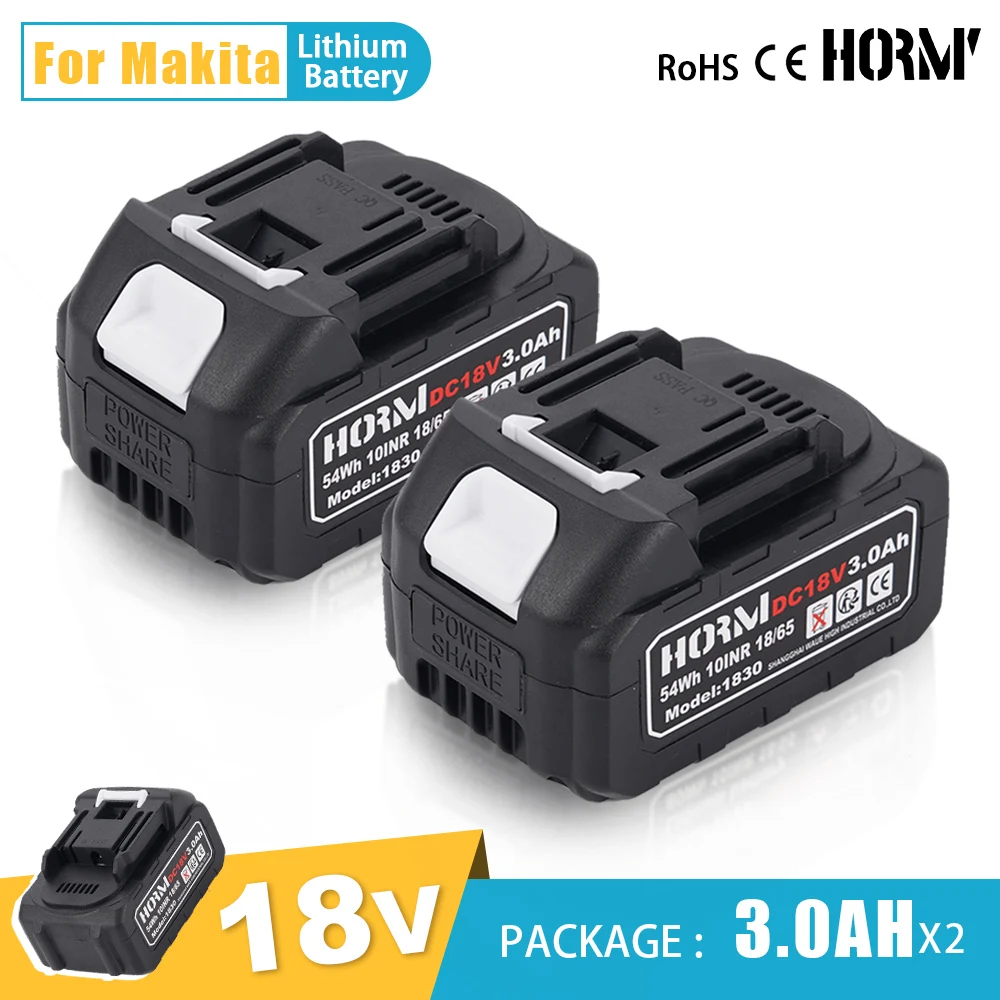 

18V Rechargeable 3000mAh Lithium Battery For Cordless Drill/Saw/Screwdriver/Wrench/Angle Grinder Power Tool For Makita Interface