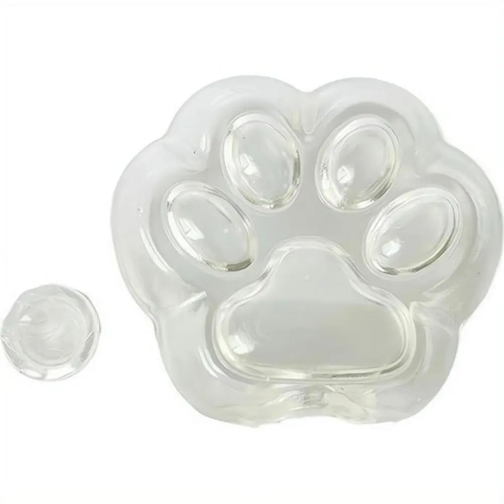 Cute Transparent Cat Paw Empty Ball Shell DIY Squeeze Stress Relief Toy Hollow Plastic Paw Shape Fidget Sensory Toy Container ﻿