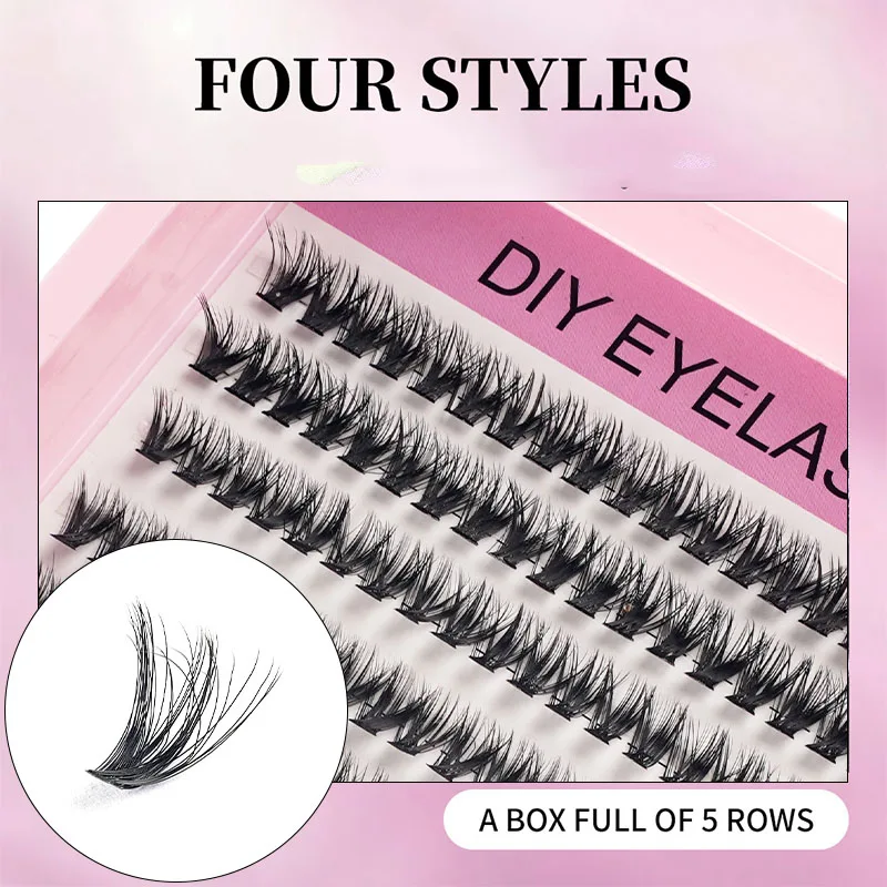 240PCS 8-16mm Fluffy C/D Curl Individual Lashes New Natural Thick DIY Cluster Lash Extensions Makeup Change