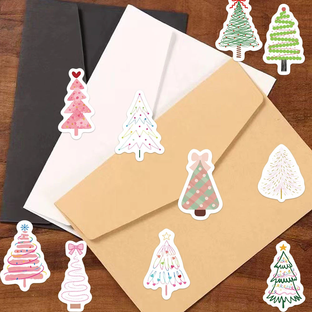 500 قطعة/لفة مضحك الكرتون شجرة عيد الميلاد ملصقات ختم تسميات الشارات DIY بها بنفسك سجل القصاصات المحمول الهاتف مكافأة ملصق لعبة الديكور #6