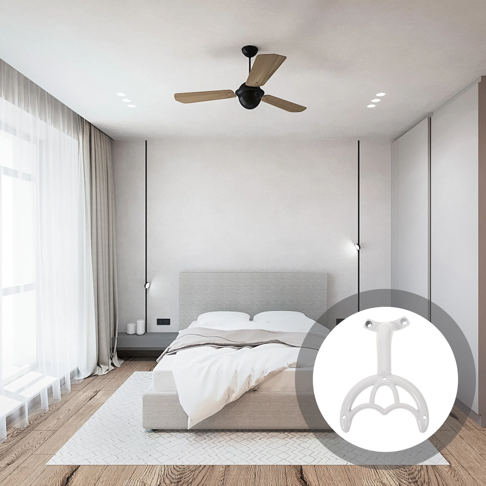 

5Pcs White Fan Blade Support Rod Arms for Ceiling Fan Accessories Easy Installation Home Hotel Durability Compatibility Repair