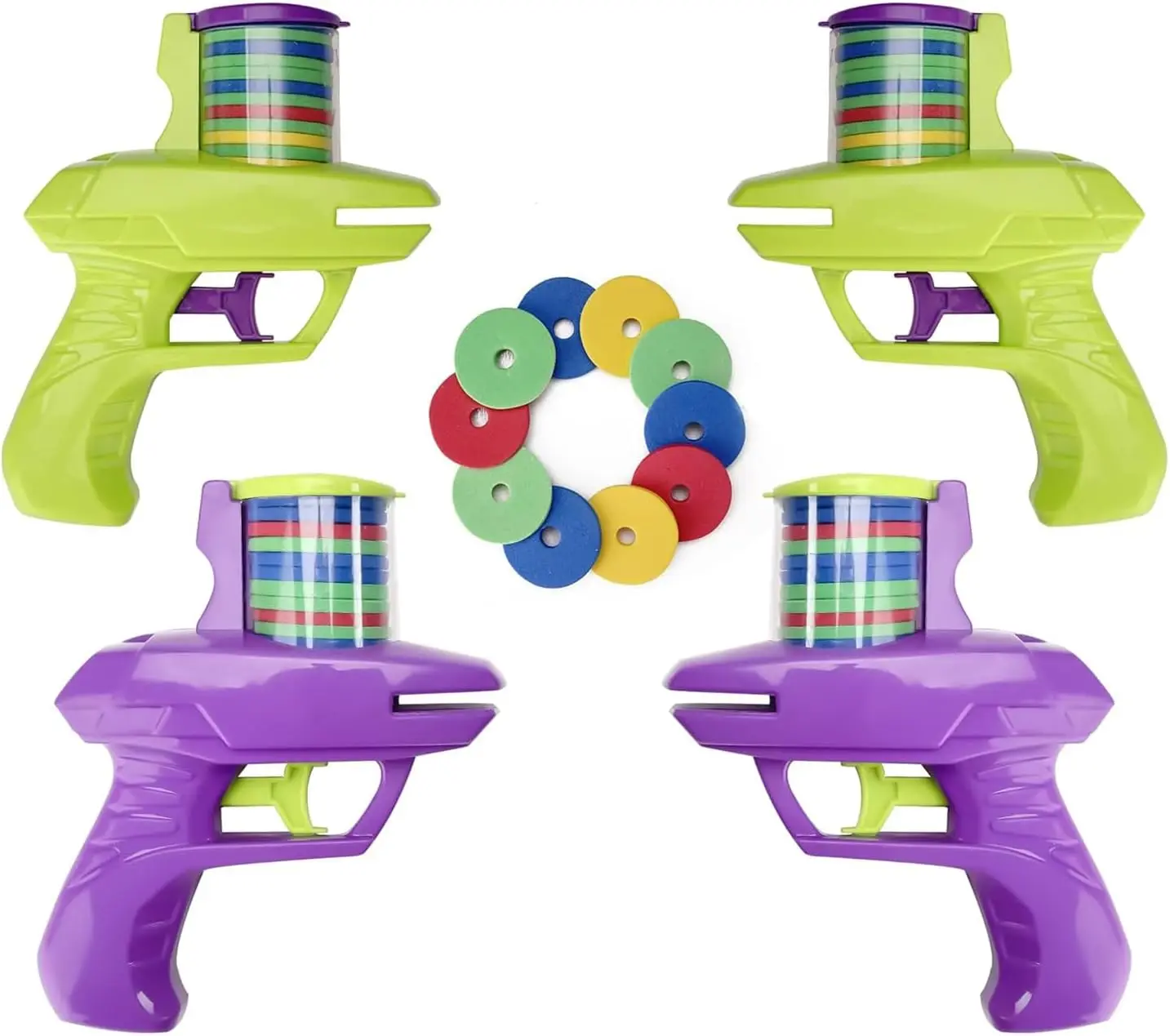 어린이 야외 게임 폼 디스크 건 장난감 플라잉 디스크 슈팅 런처 건 더블 부모-자녀 상호 작용 어린이 장난감