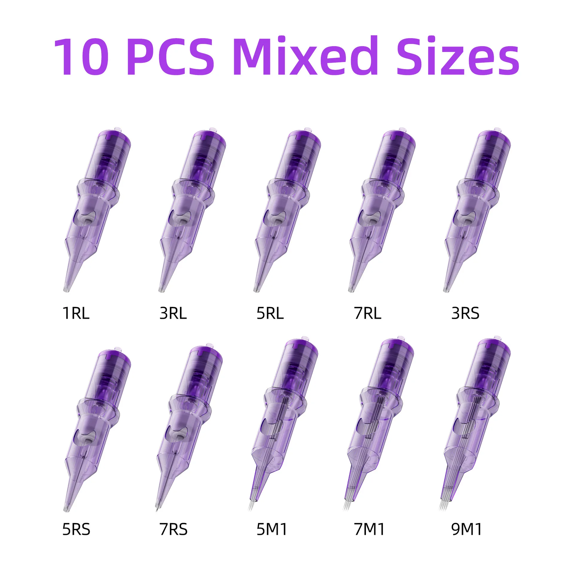 Explosion Purple One Piece Tattoo Needle Cutting Thread Fogging 20 Pieces Set Tattoo Pattern Embroidery Crescent Purple Needle